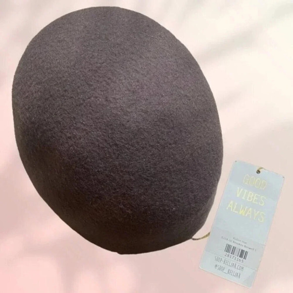 BROOKES BOSWELL RUBIN HAT Wool Beret Structured Hat Mocha Mousse Brown - Picture 5 of 10